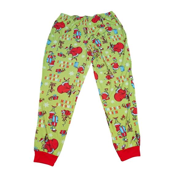 Dr Seuss The Grinch Holiday Pajama Set Green Red Womens Large - Picture 3 of 9